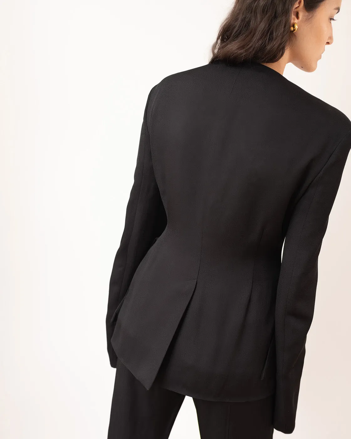 Noemie Blazer Crepe Twill Viscose Black