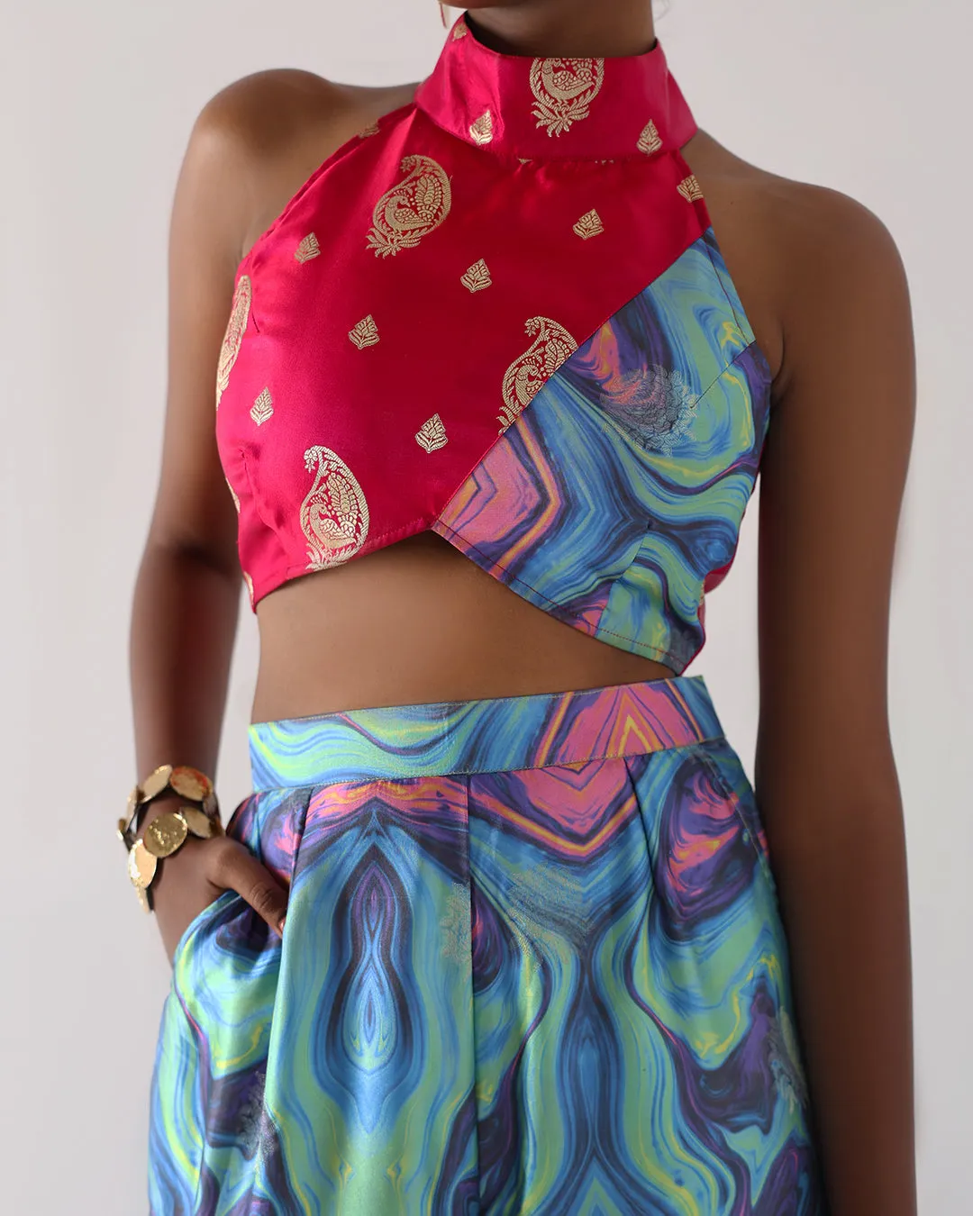 Norway Holographic Silk Coord Set RTS