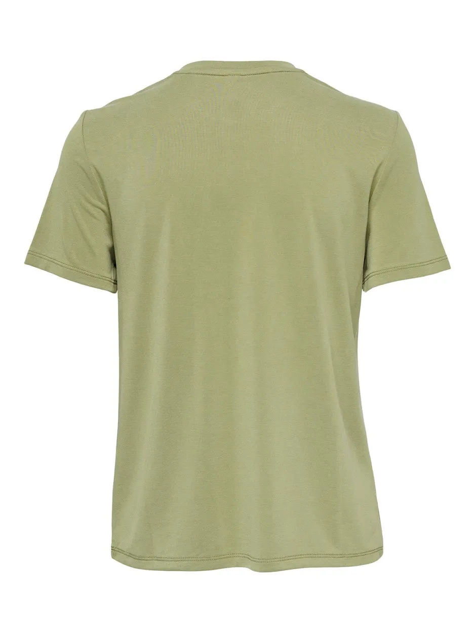 Onlfree S/s Modal Print Top Box Jrs - Olijf