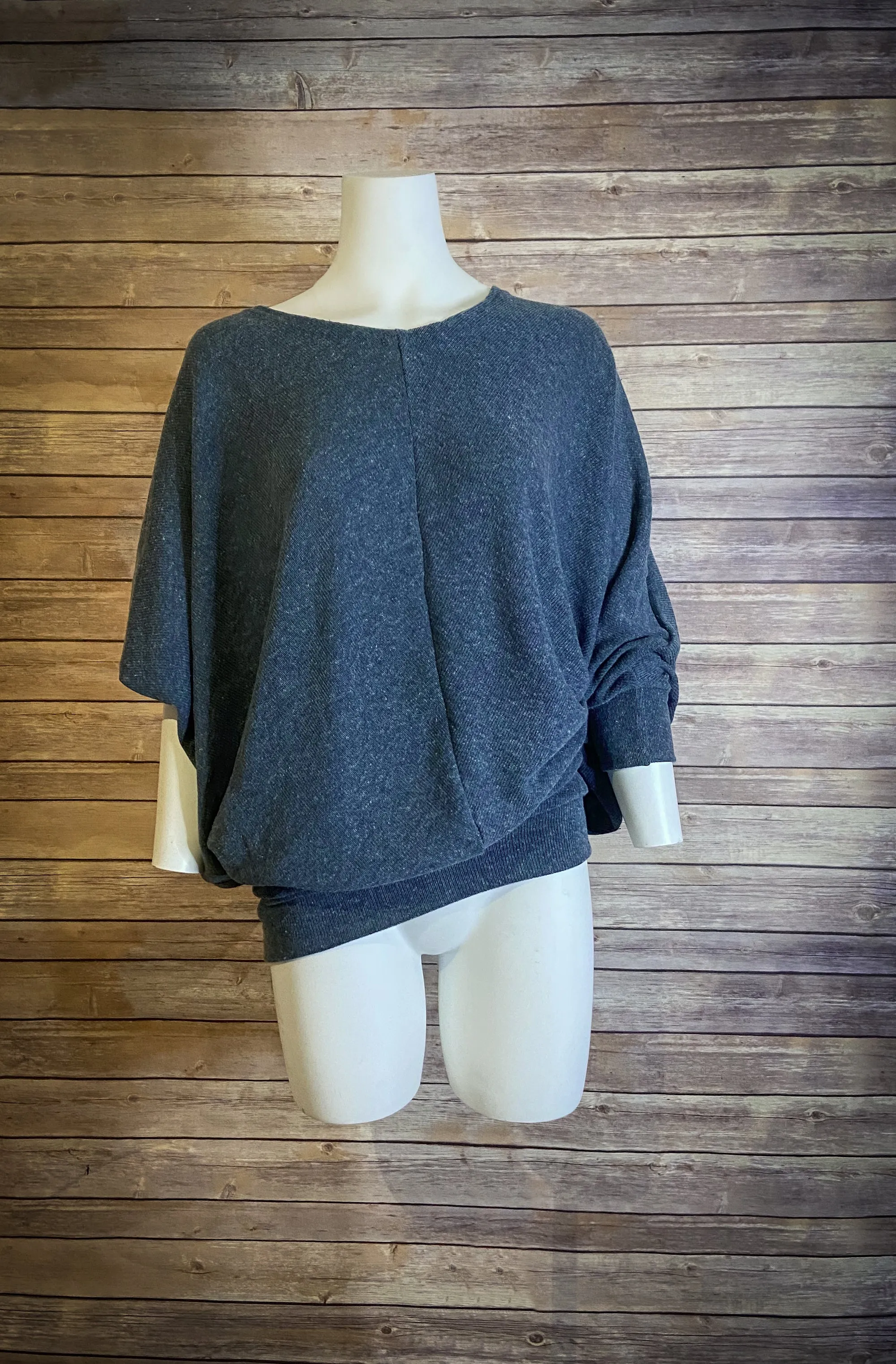 Oversized Drop Shoulder Jumper Dress - Blue