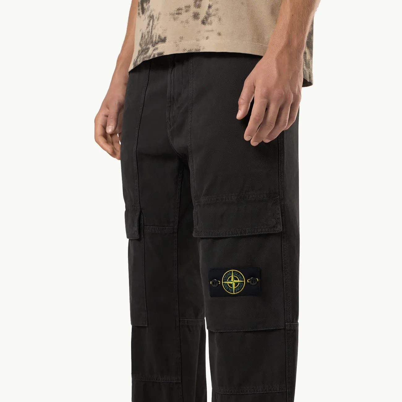 Pants Panama Cotton 'Old' Treatment Relaxed Fit Cargo - Lead Grey 6281