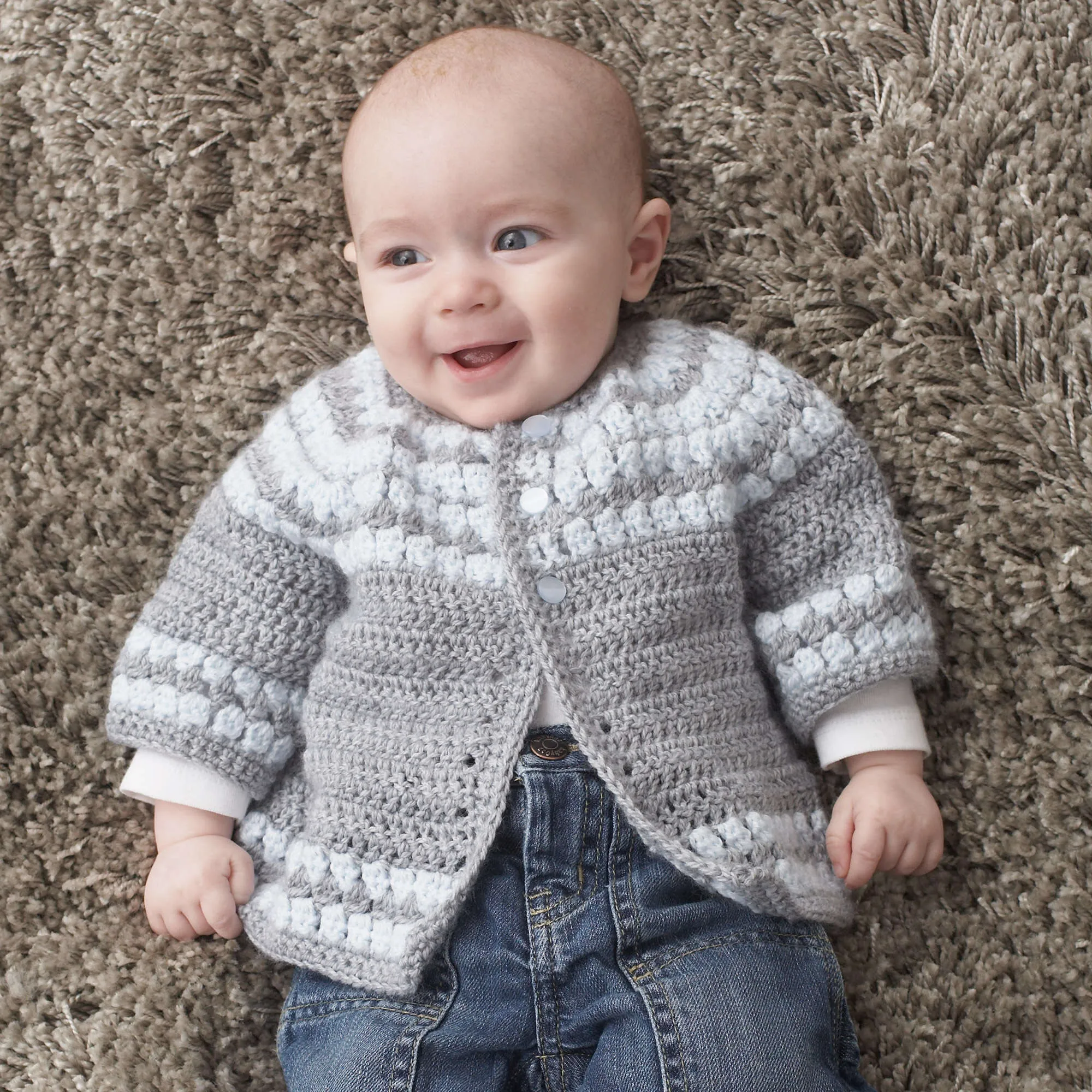 Patons Cluster Yoke Crochet Cardigan