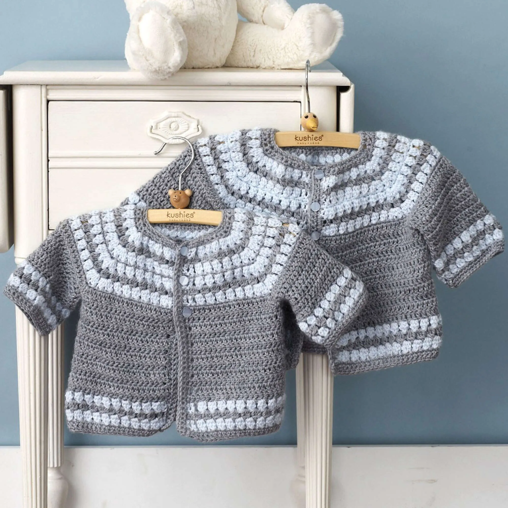 Patons Cluster Yoke Crochet Cardigan