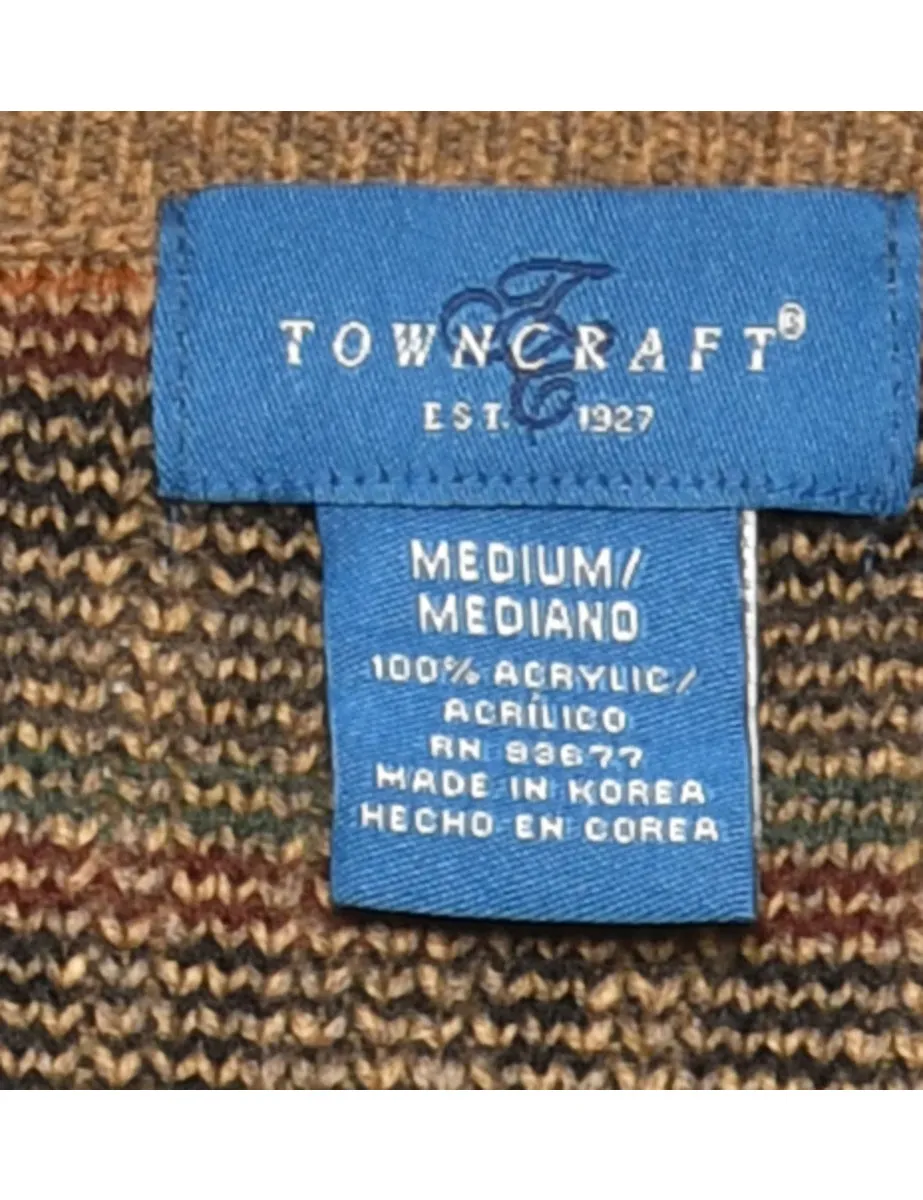 Patterned Brown Jumper - M