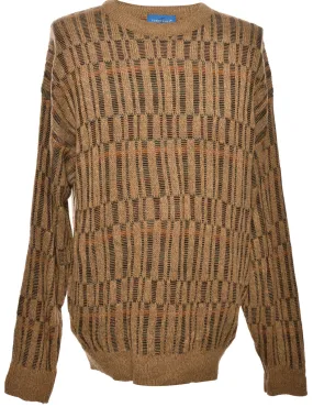 Patterned Brown Jumper - M