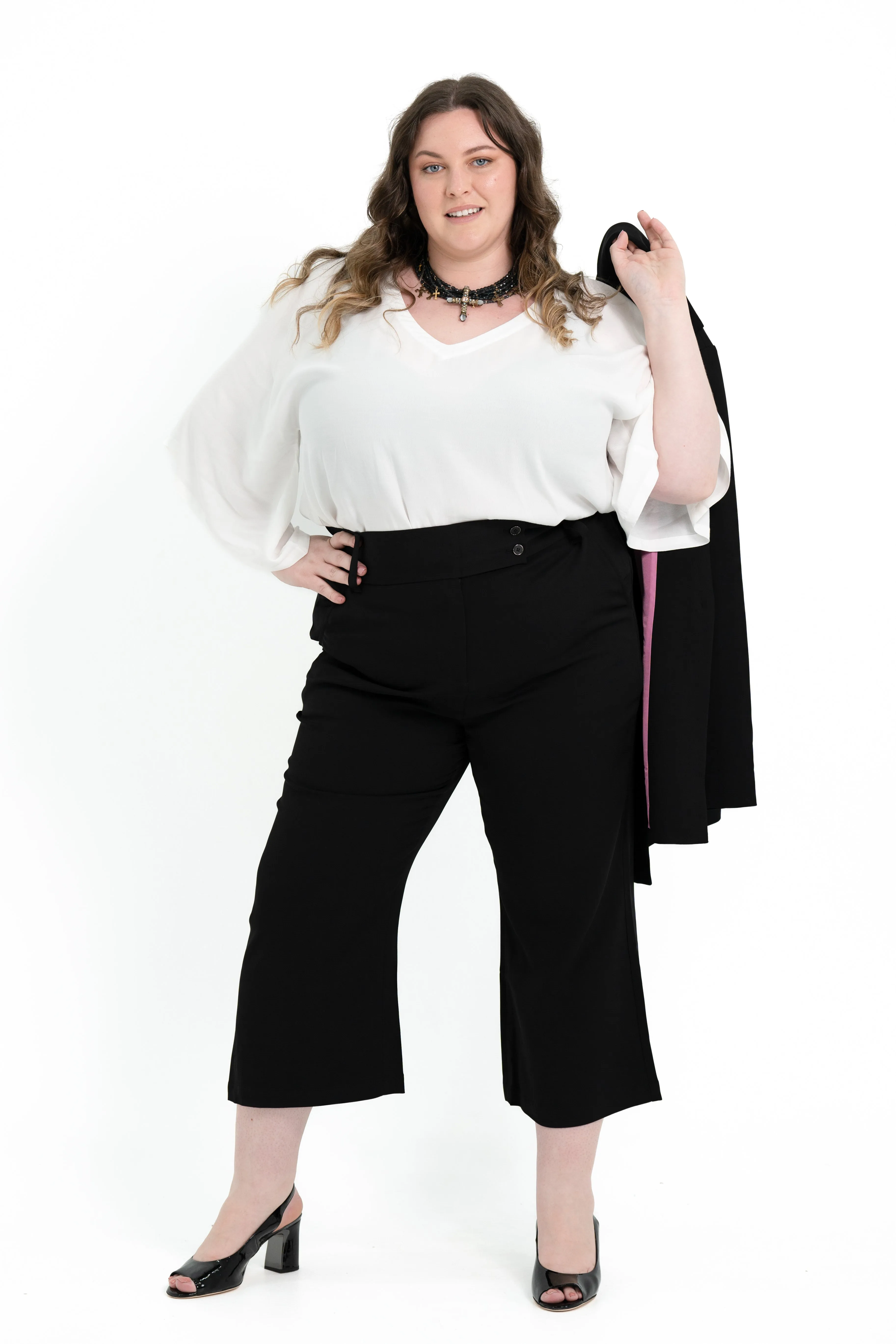 'POWER' 7/8 Suit Pant - Black