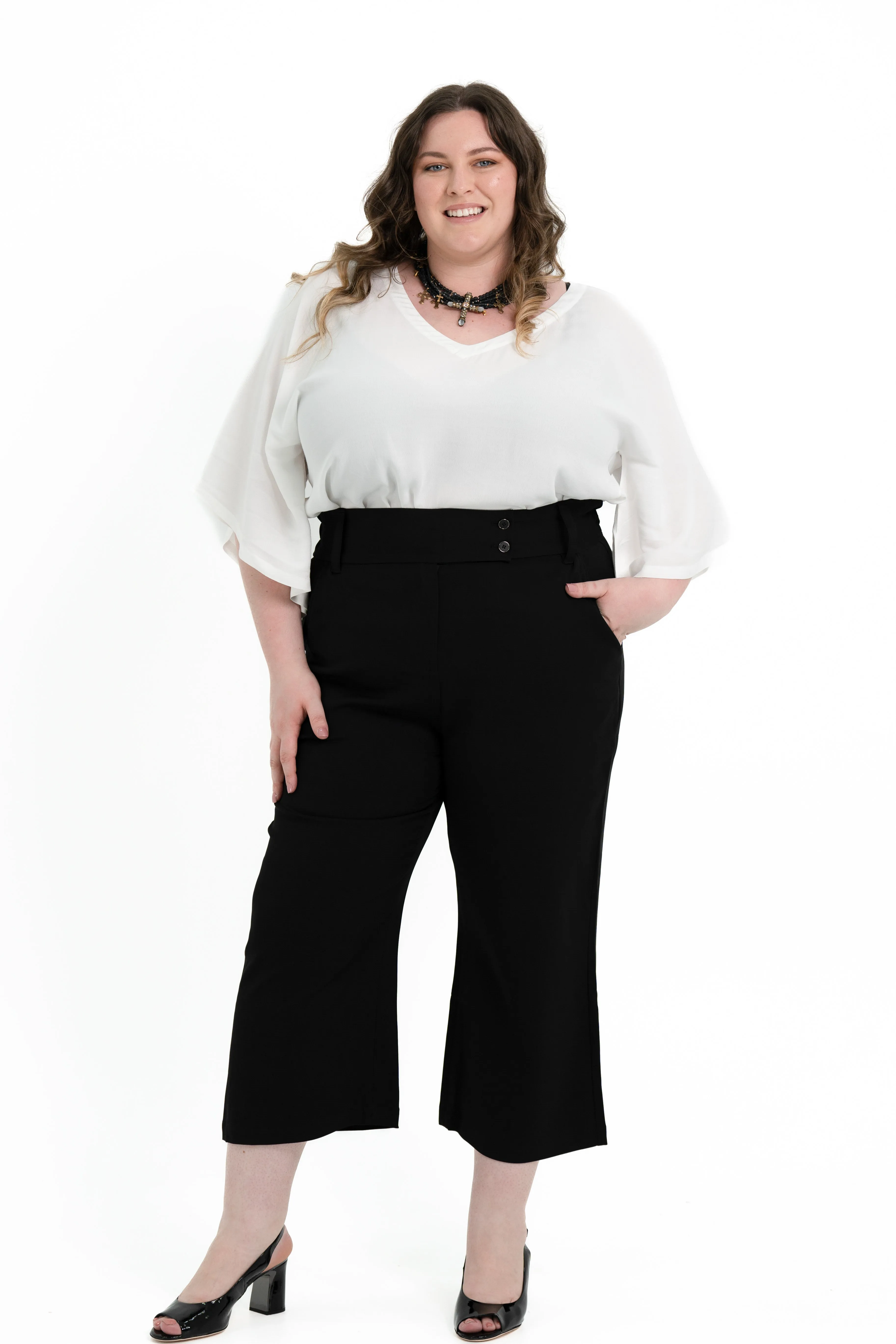 'POWER' 7/8 Suit Pant - Black