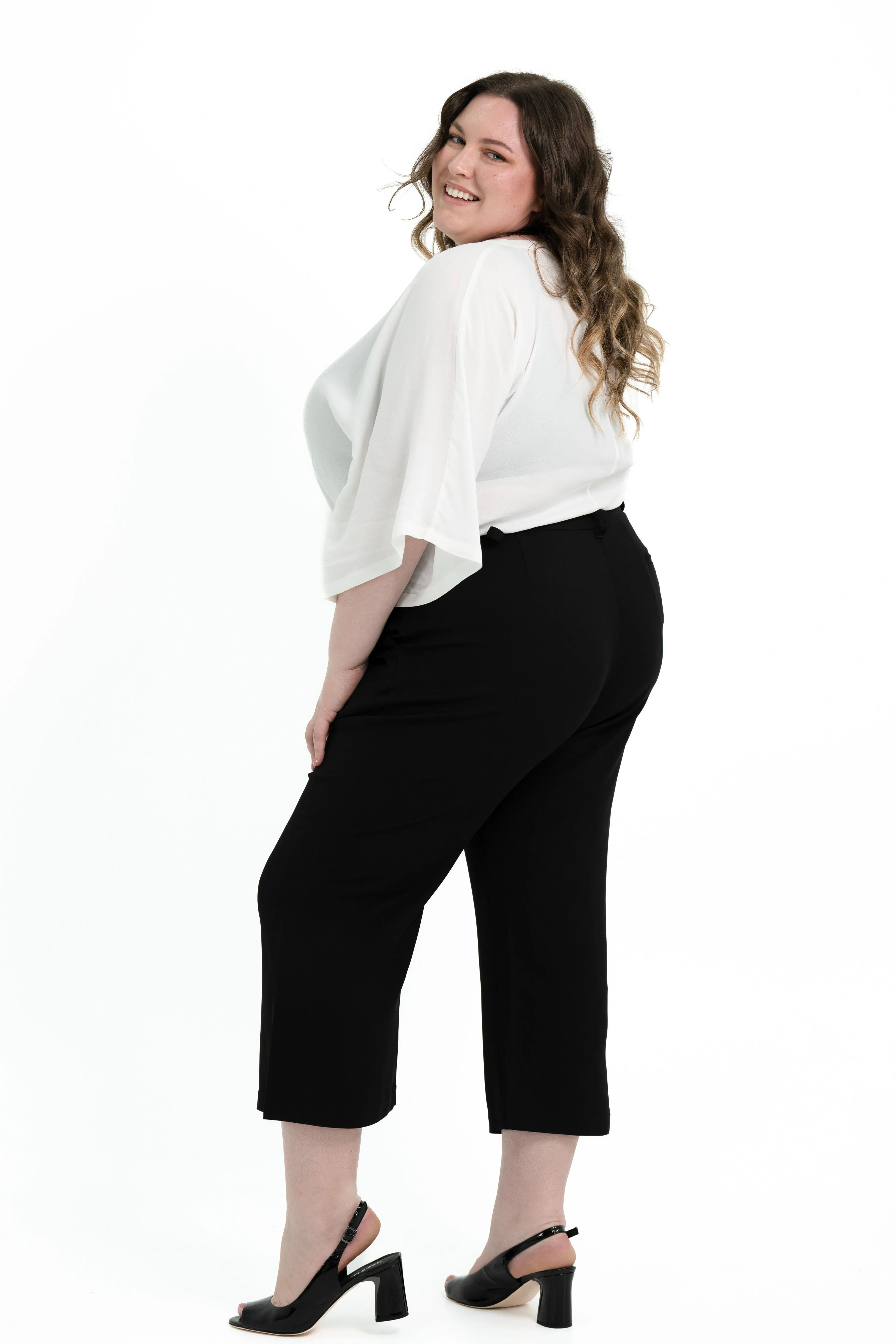 'POWER' 7/8 Suit Pant - Black