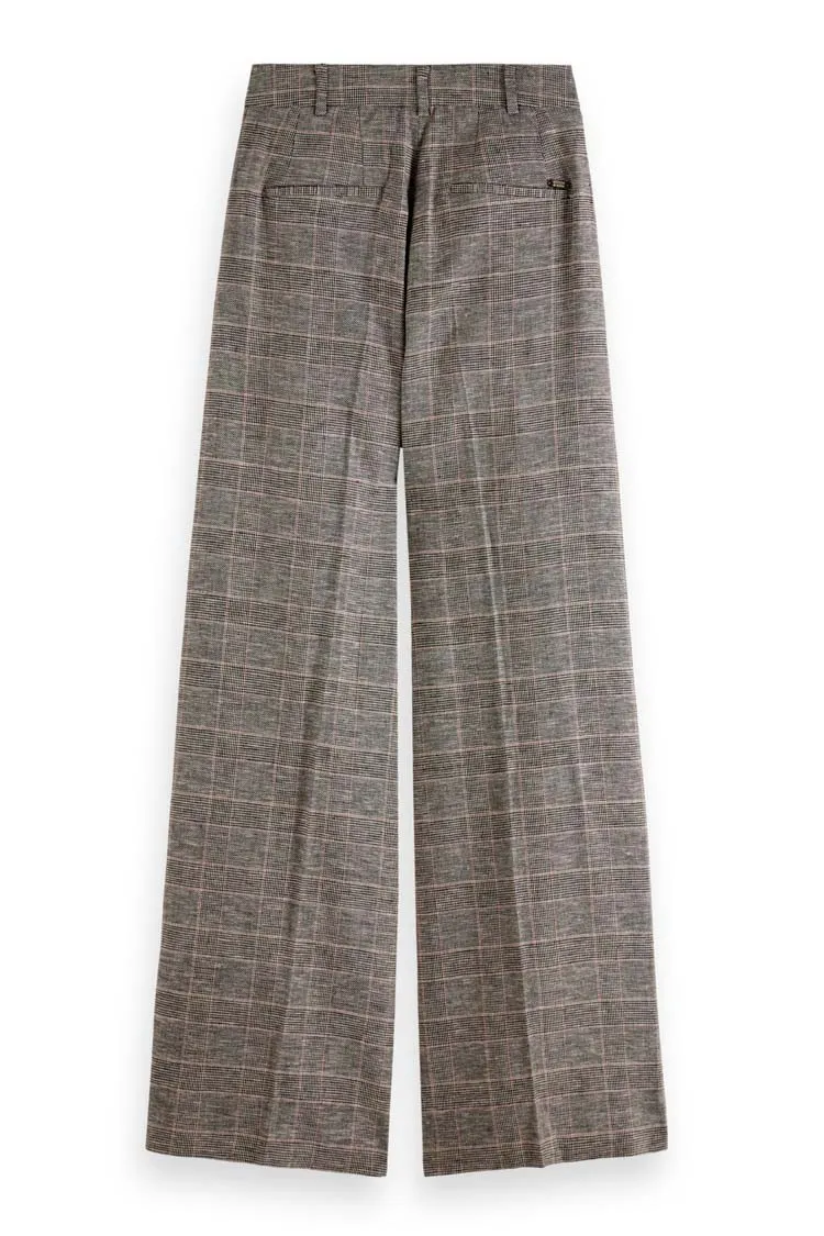 Prince of Wales Check High Rise Wide Leg Pant