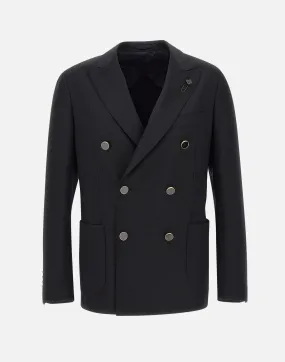 Pure Loro Piana Wool Blazer in Black