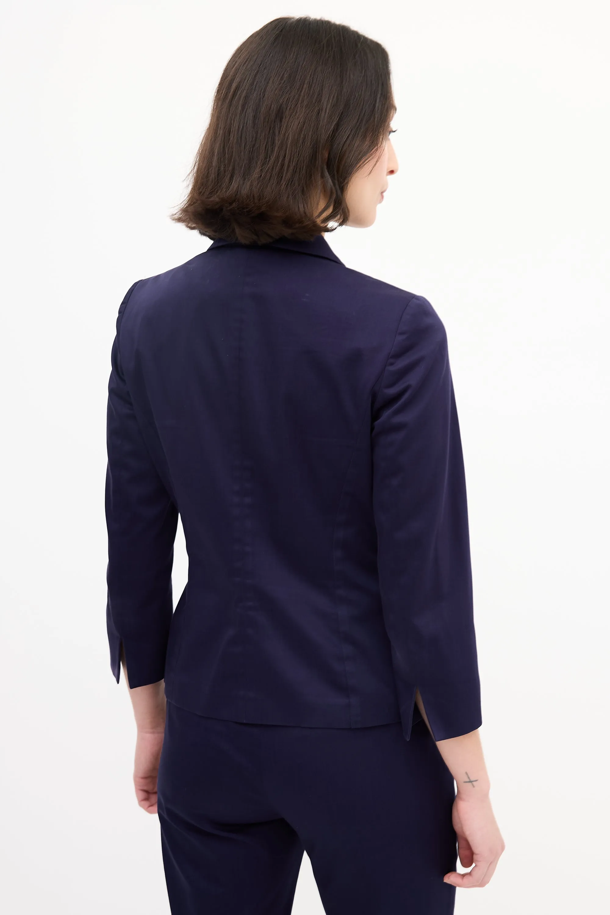Purple Cotton Slim Suit