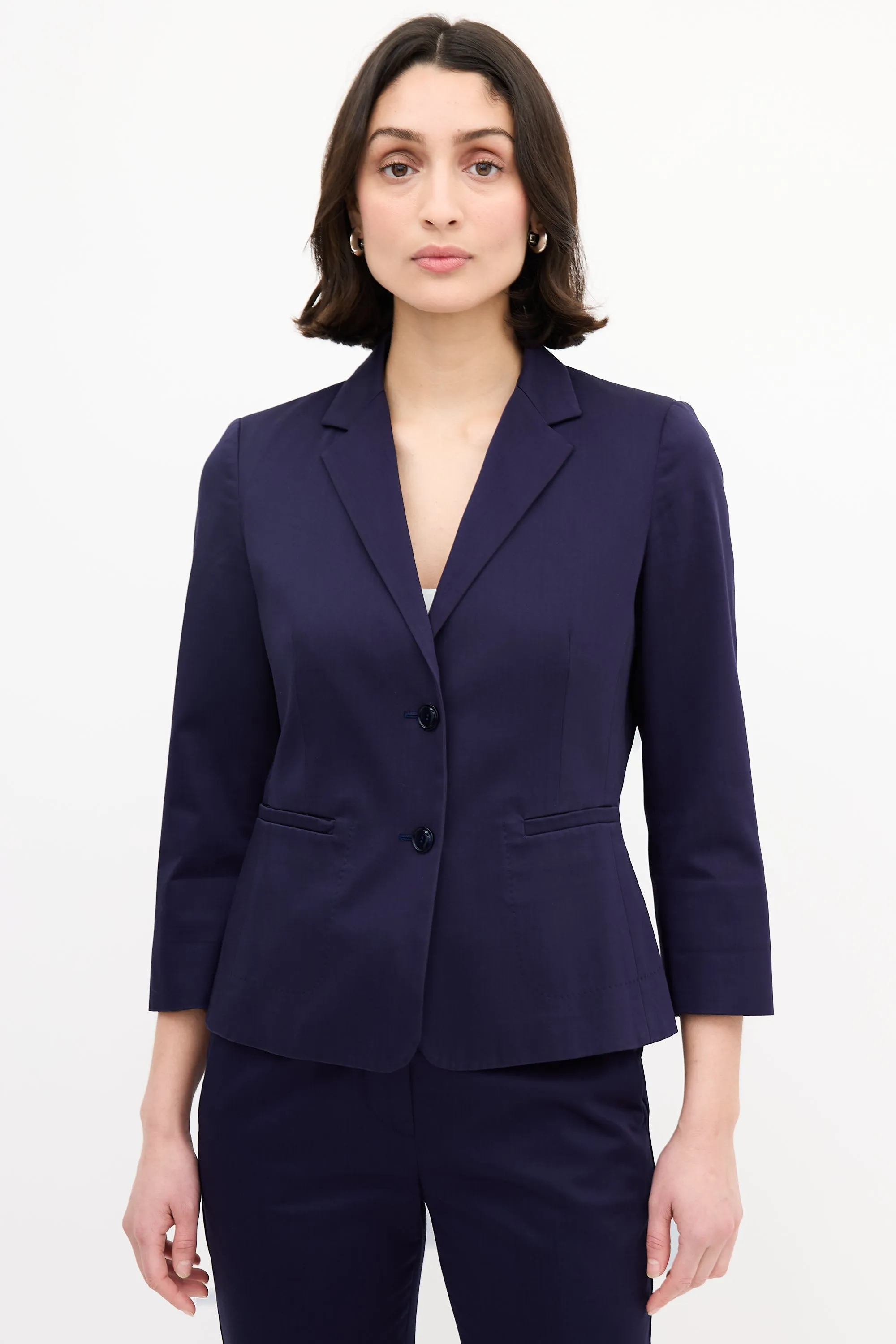 Purple Cotton Slim Suit