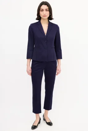 Purple Cotton Slim Suit