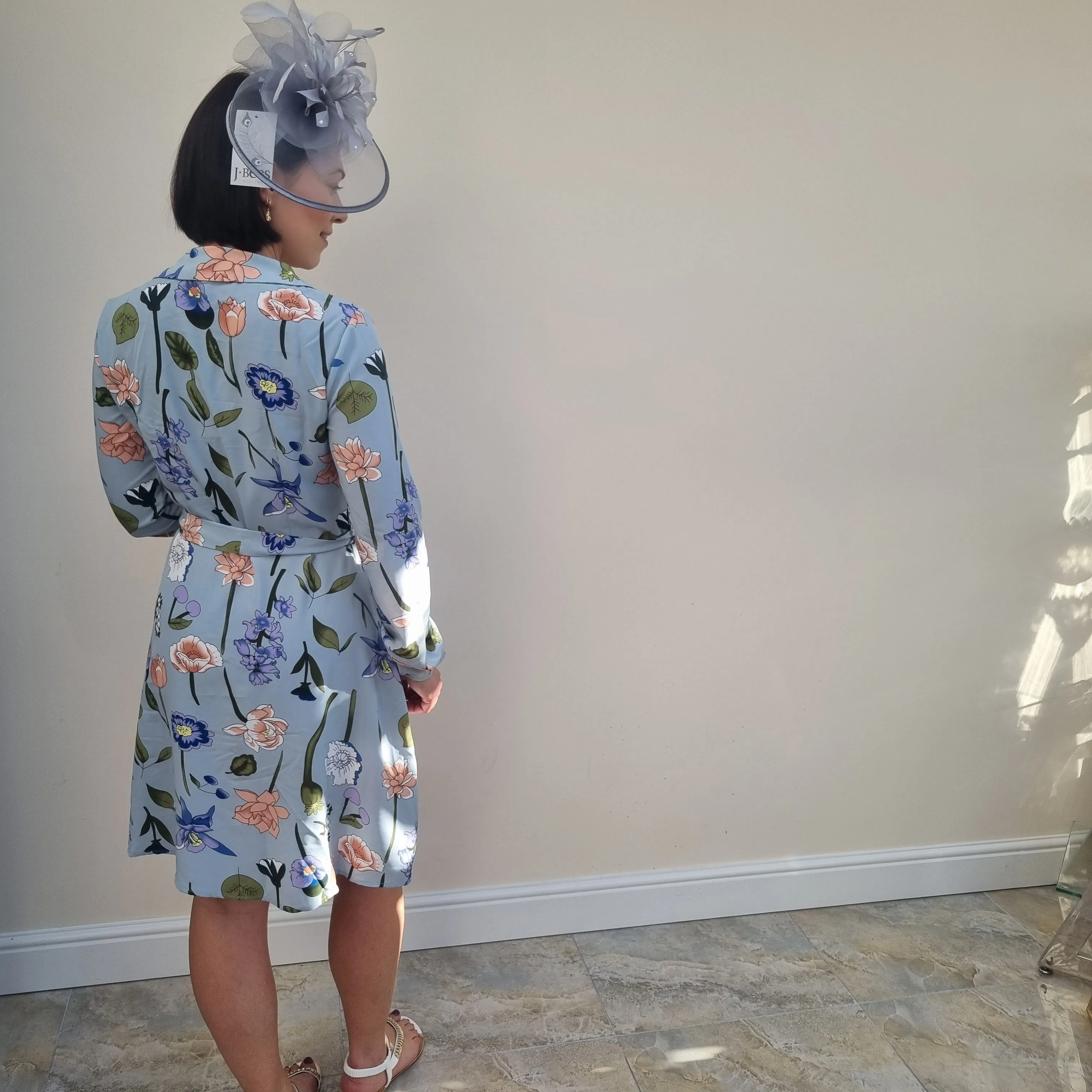 QED London Button front floral shirt dress