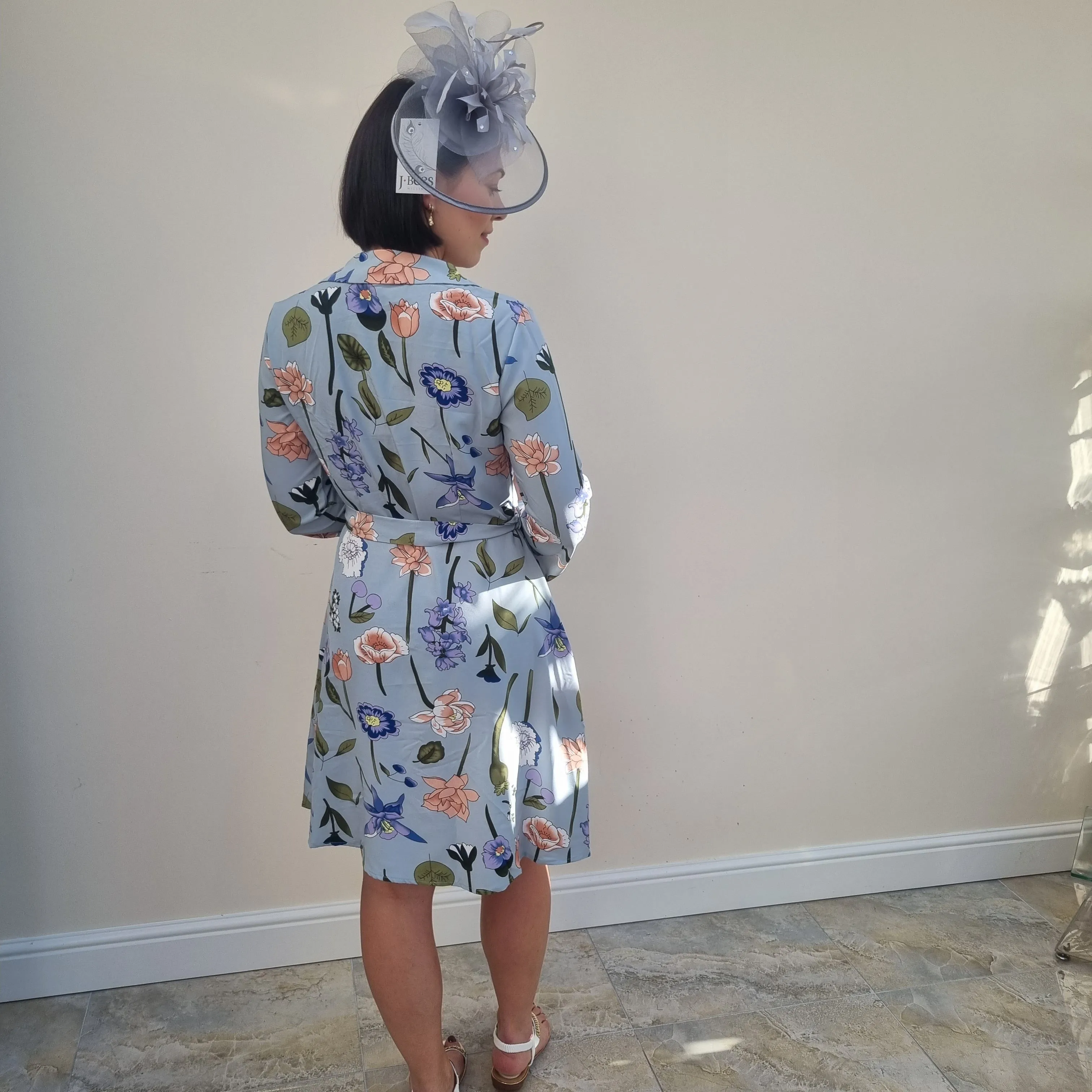 QED London Button front floral shirt dress