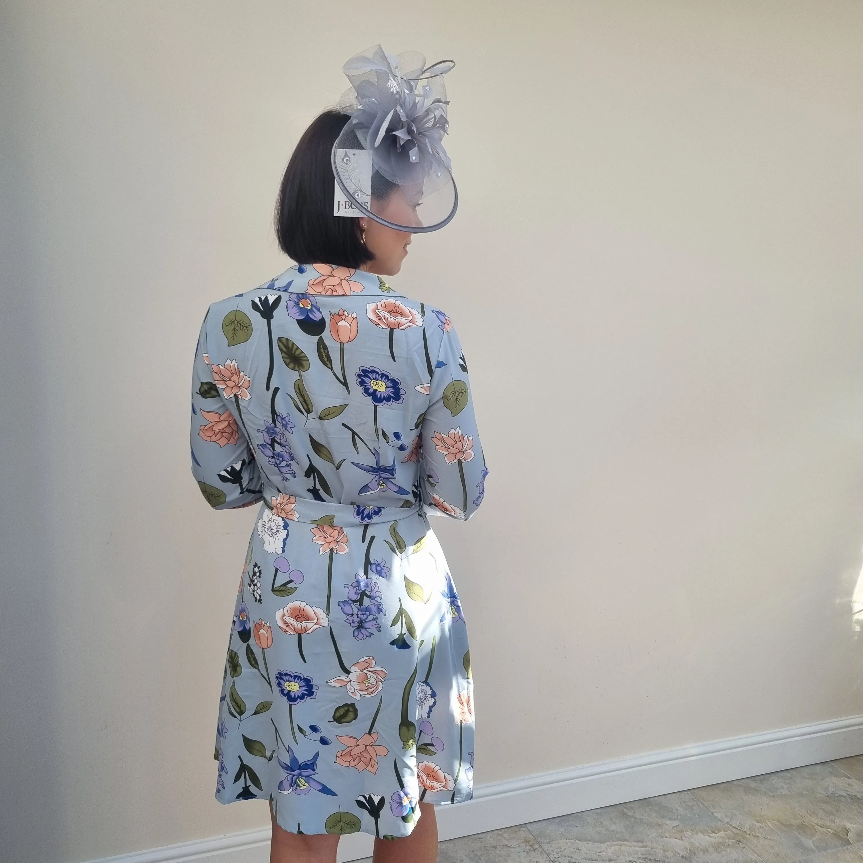 QED London Button front floral shirt dress