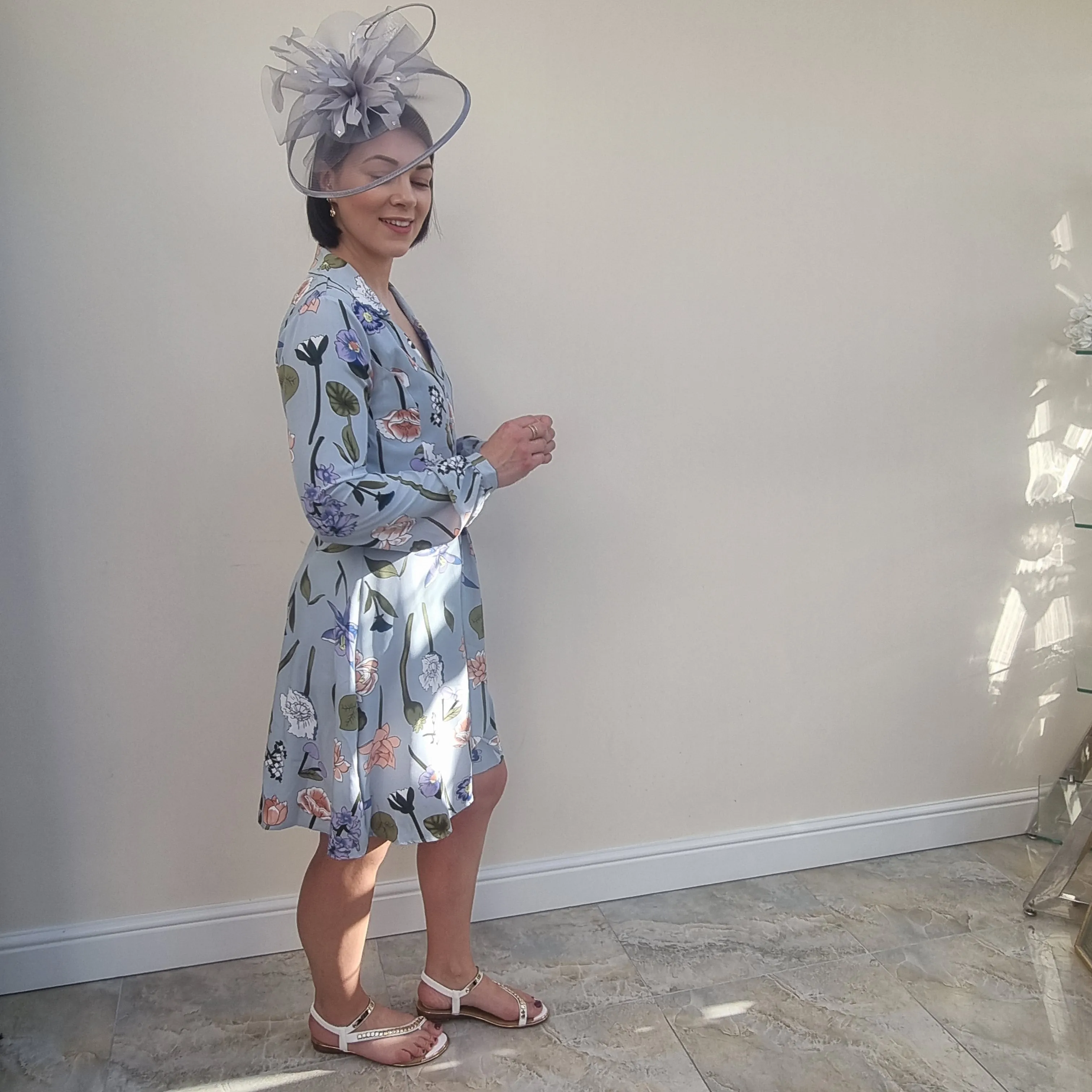 QED London Button front floral shirt dress
