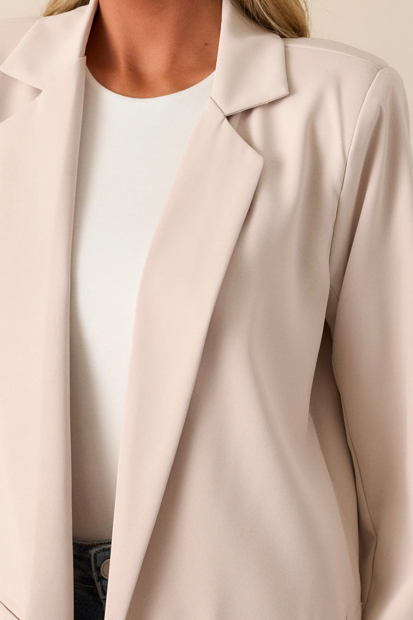 Radiant Horizons Ecru Beige Oversized Blazer