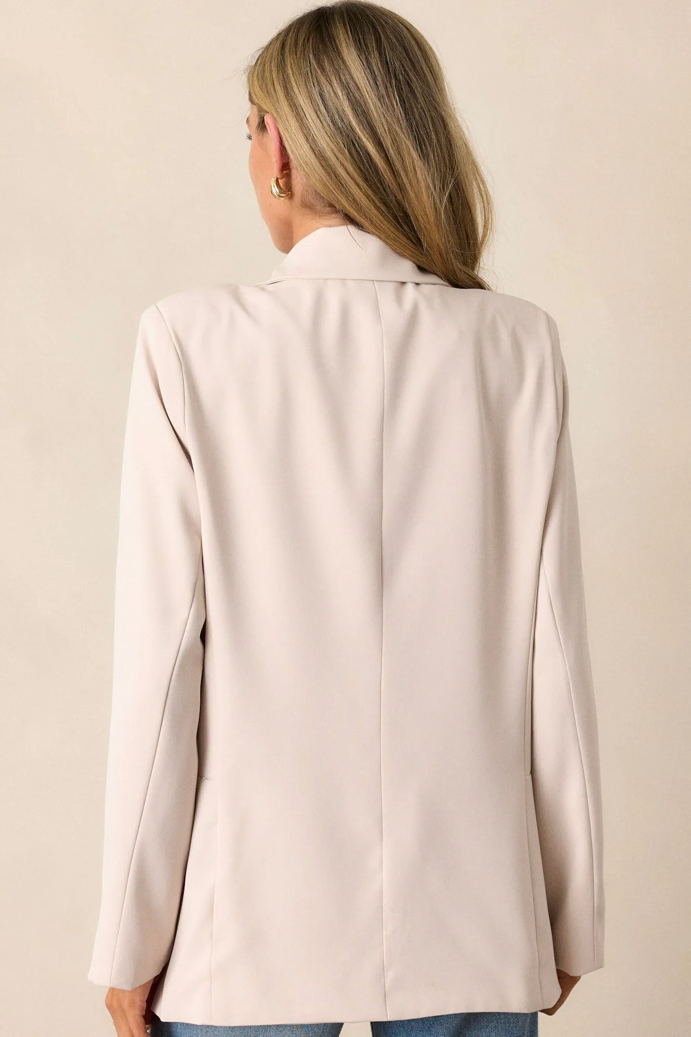 Radiant Horizons Ecru Beige Oversized Blazer