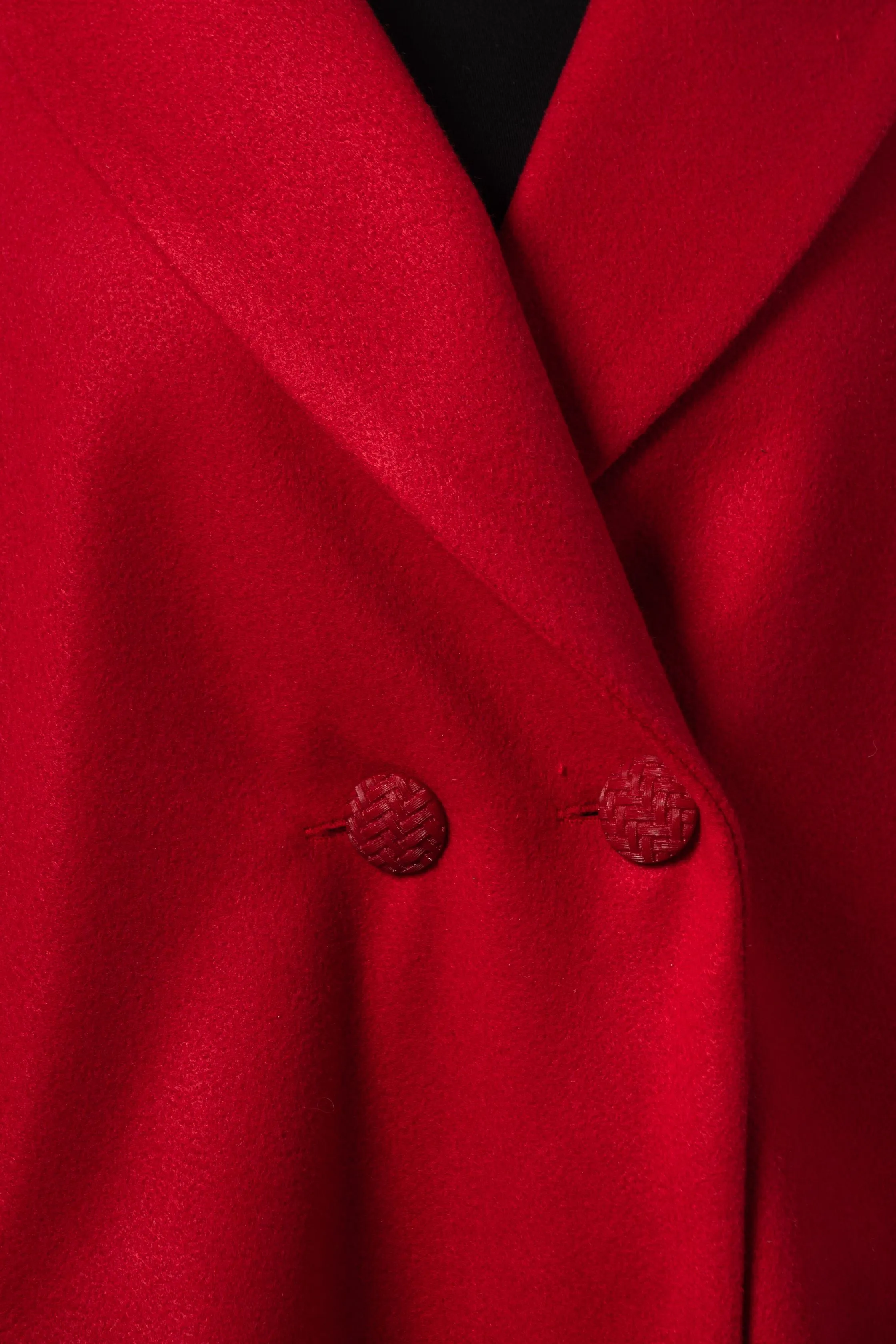 Raspberry Collared Loose Cape Coat
