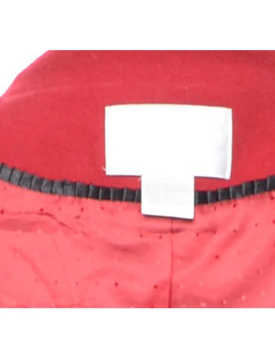 Red Classic Wool Coat - L