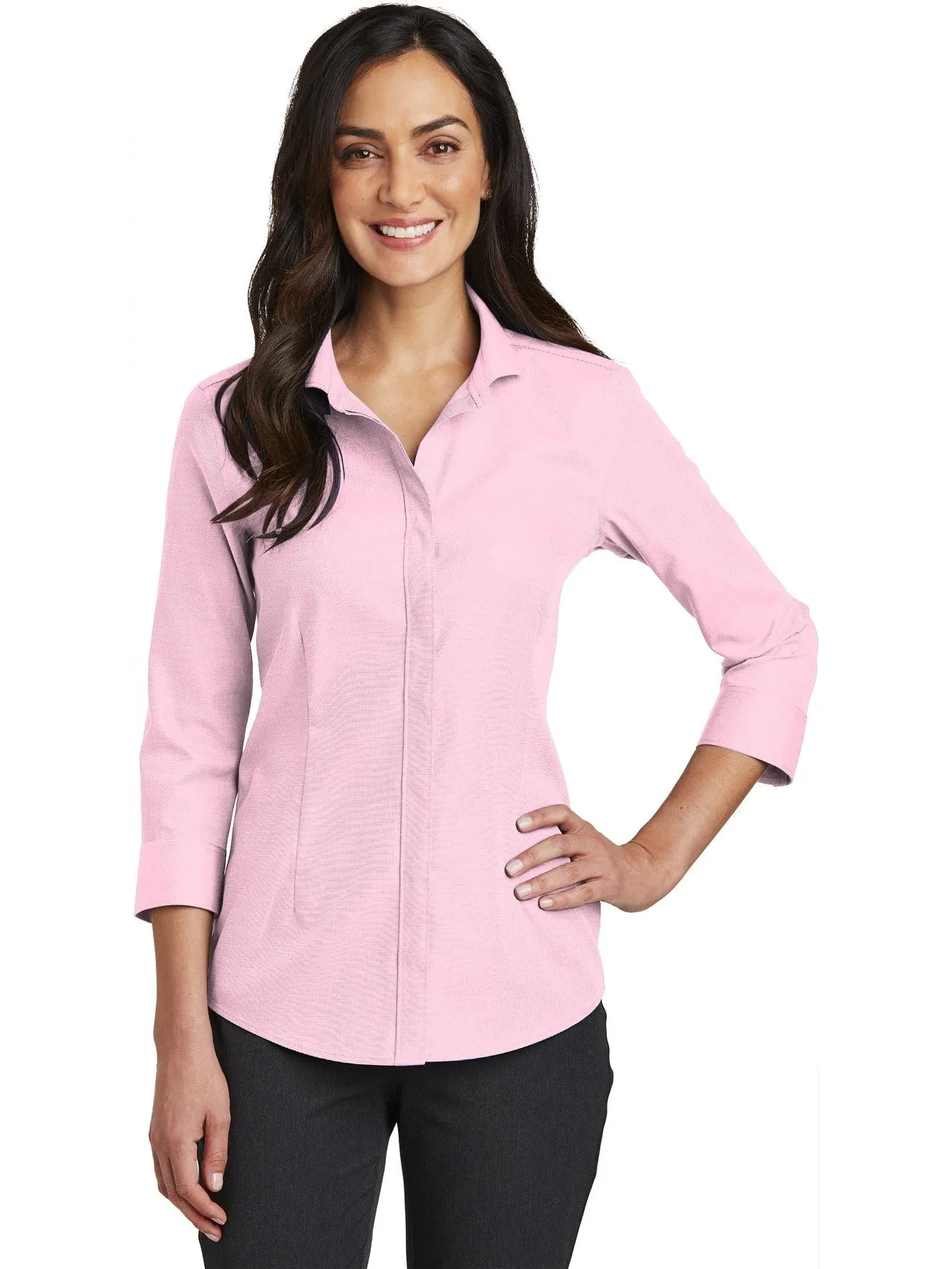 Red House Ladies 3/4-Sleeve Nailhead Non-Iron Shirt
