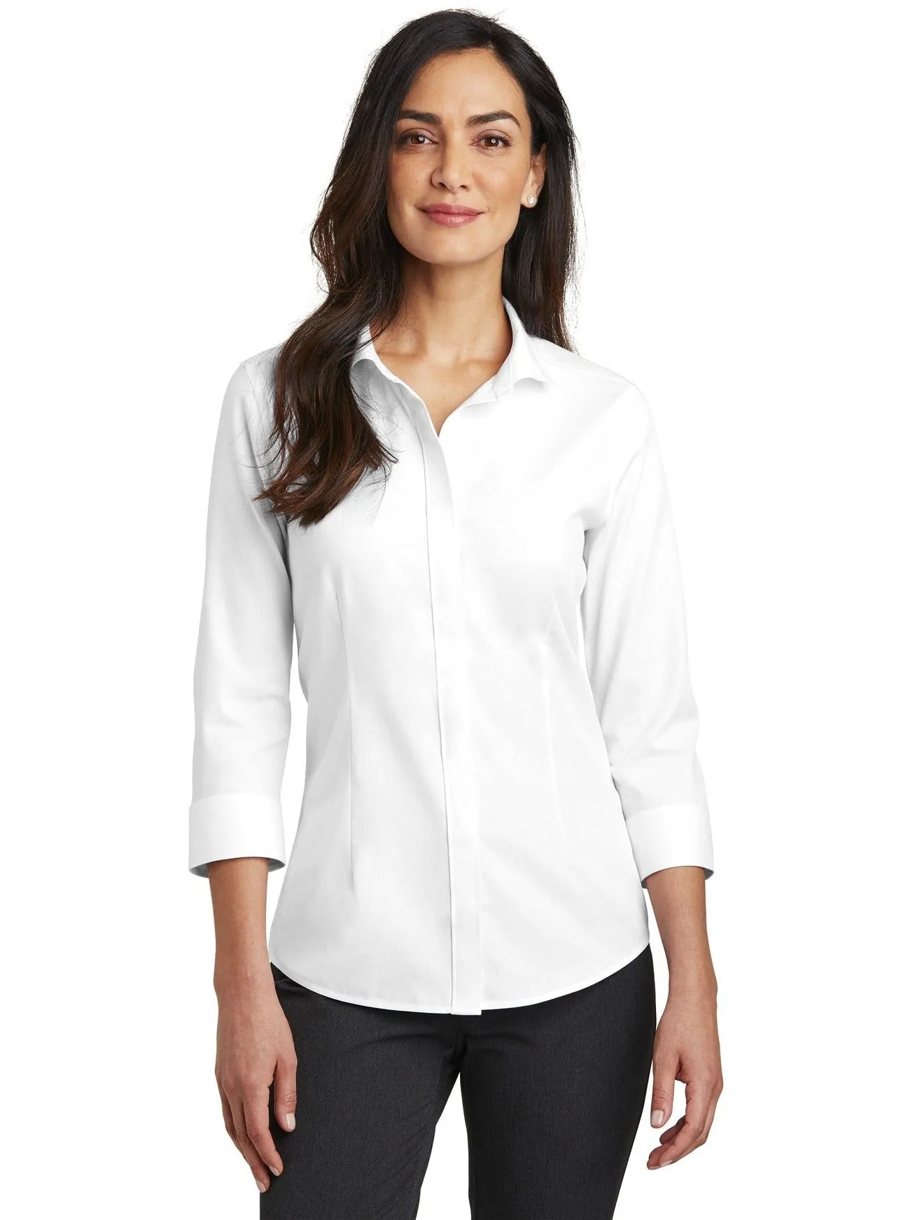 Red House Ladies 3/4-Sleeve Nailhead Non-Iron Shirt