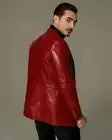 Red Wacco Lambskin Leather Blazer