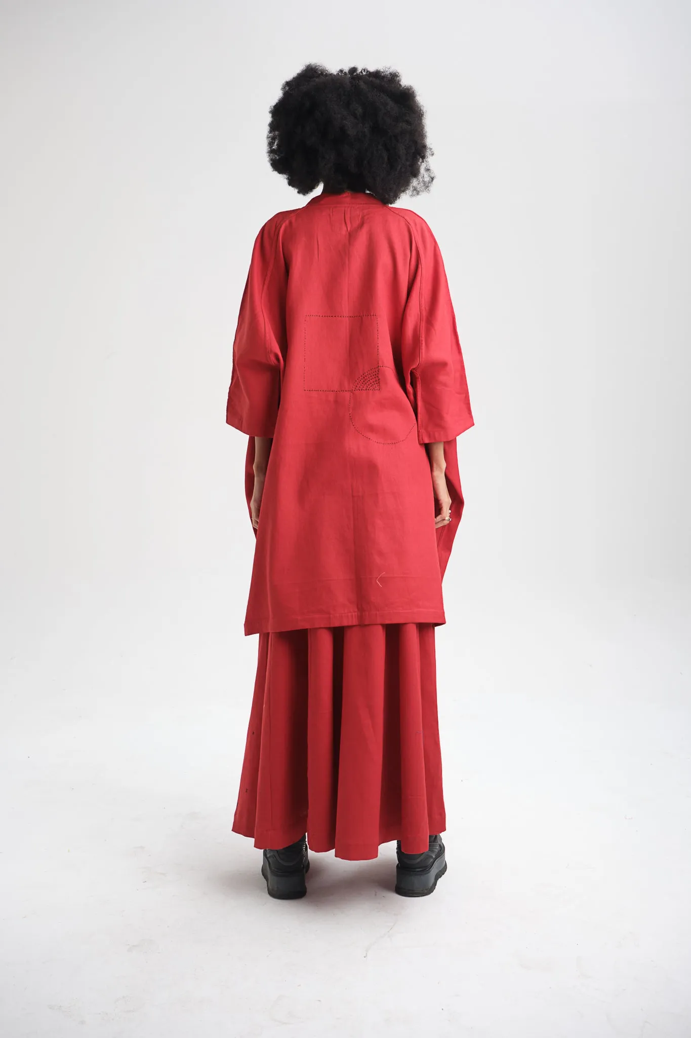 RED ZIINIA KIMONO
