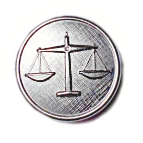 Scales of Justice Silver Blazer Button (Made in USA by Waterbury)