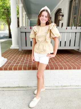 Scalloped Detail Round Neck Top