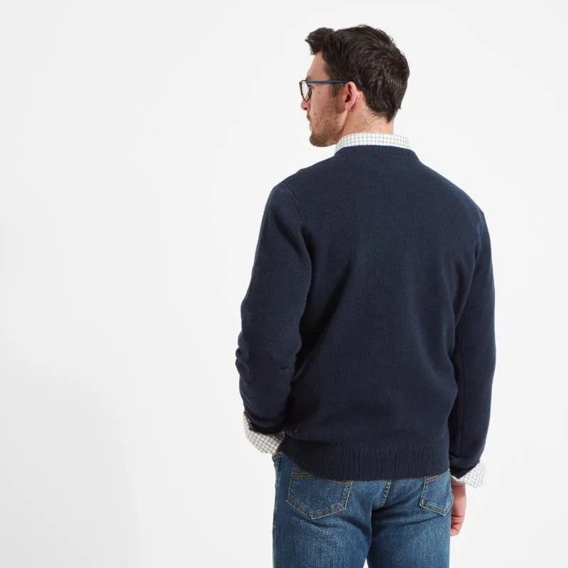 Schoffel Lambswool Crew Neck Mens Jumper - Navy