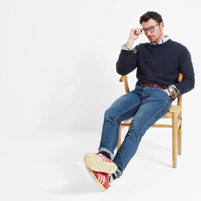 Schoffel Lambswool Crew Neck Mens Jumper - Navy