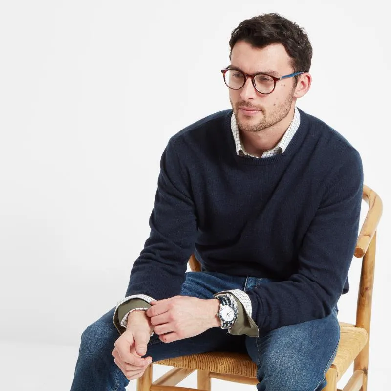 Schoffel Lambswool Crew Neck Mens Jumper - Navy