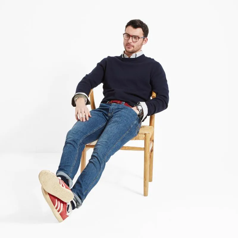 Schoffel Lambswool Crew Neck Mens Jumper - Navy