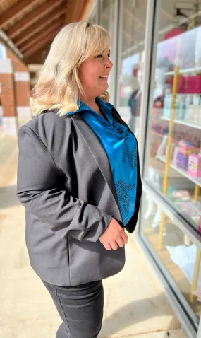 Serious Business Black Blazer With Pockets (C)