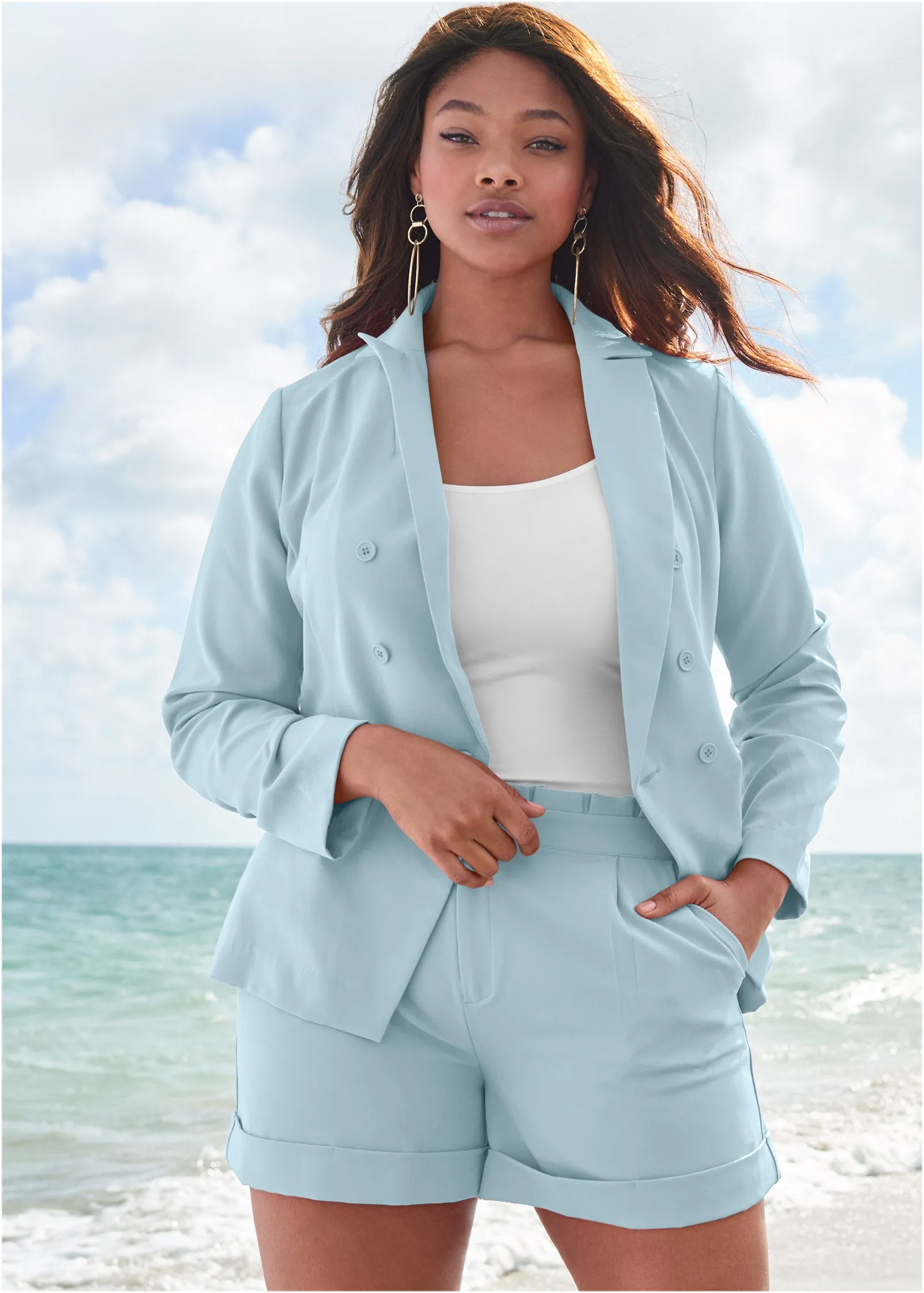 Short Suit Set - Light Blue