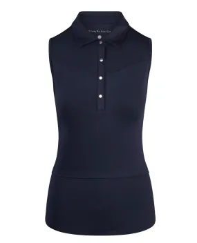 SIZE XS - SWING OUT SISTER Amelie Sleeveless Polo Navy Blazer