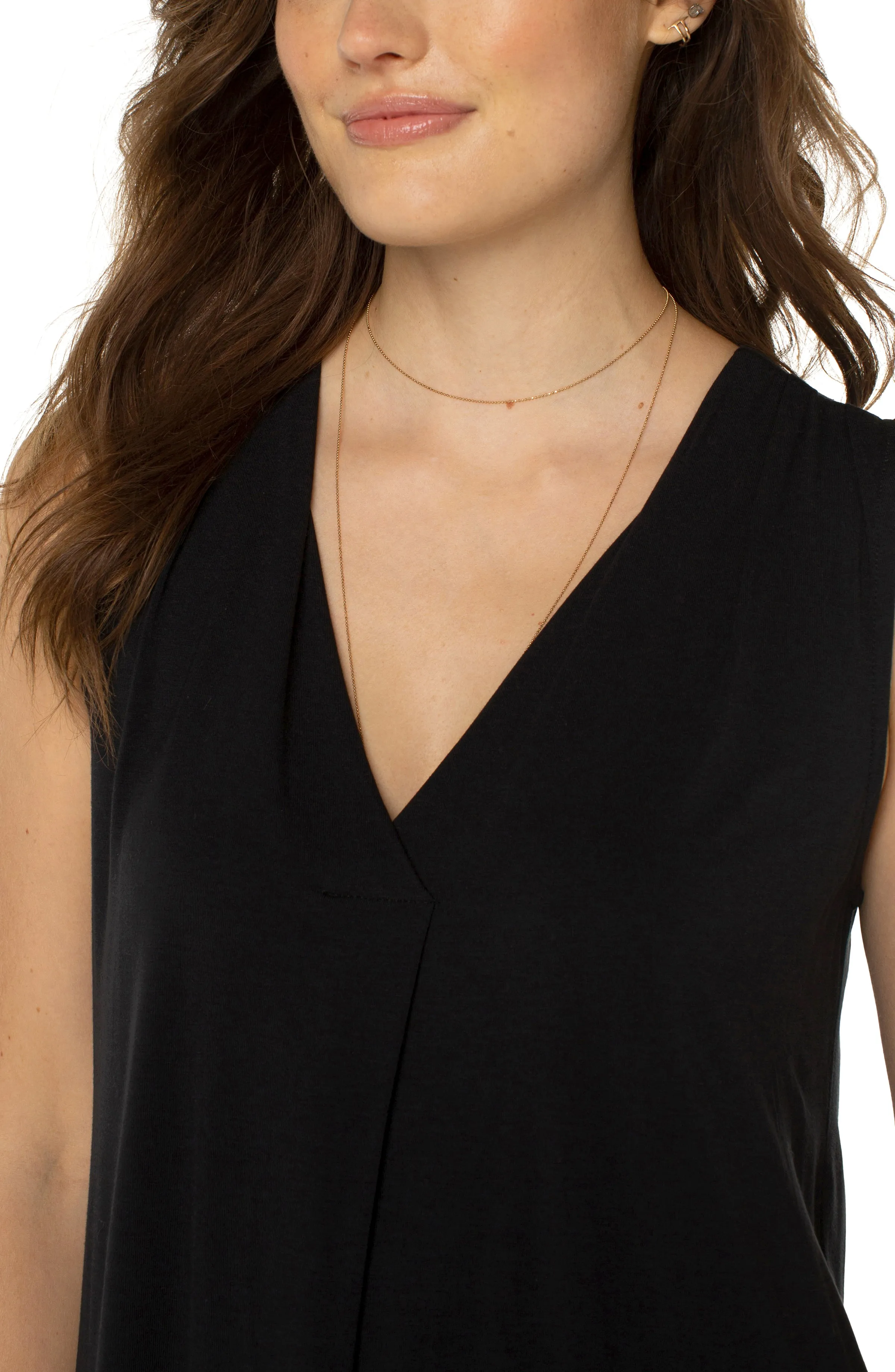 Sleeveless V-Neck Knit Top