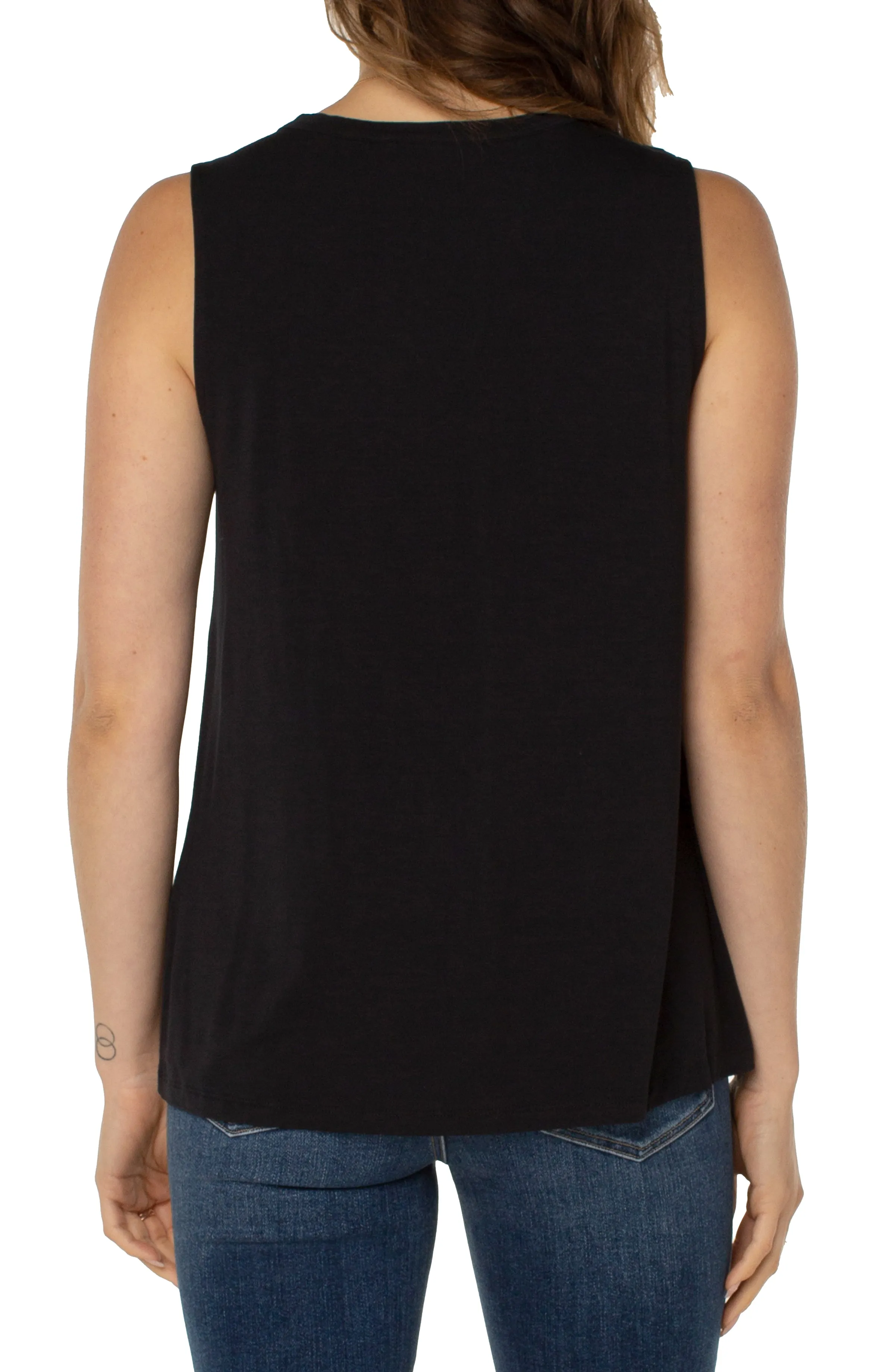 Sleeveless V-Neck Knit Top
