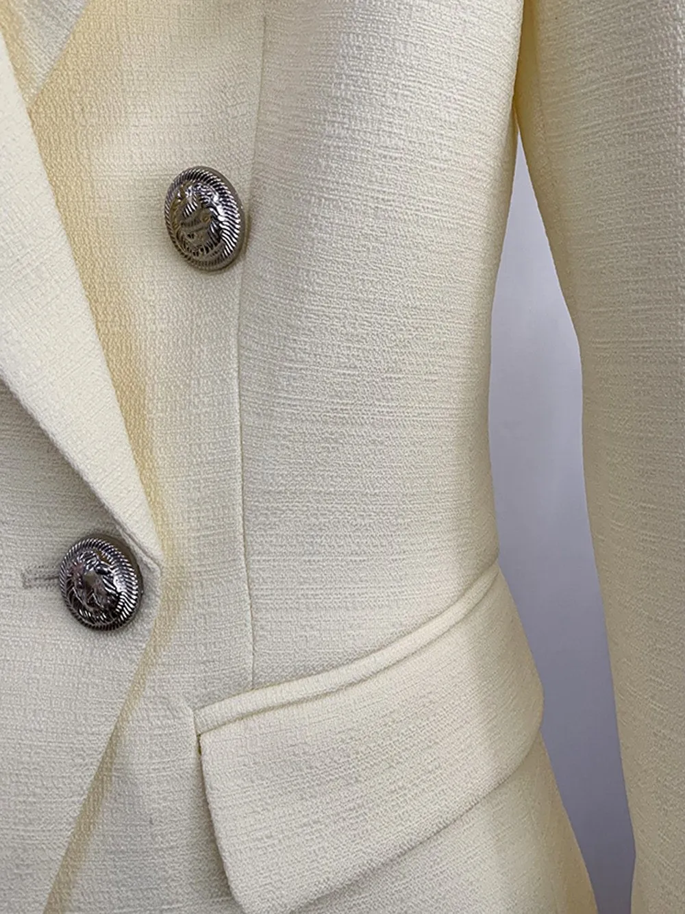 Slim Fit Double Breasted Blazer in Yellow