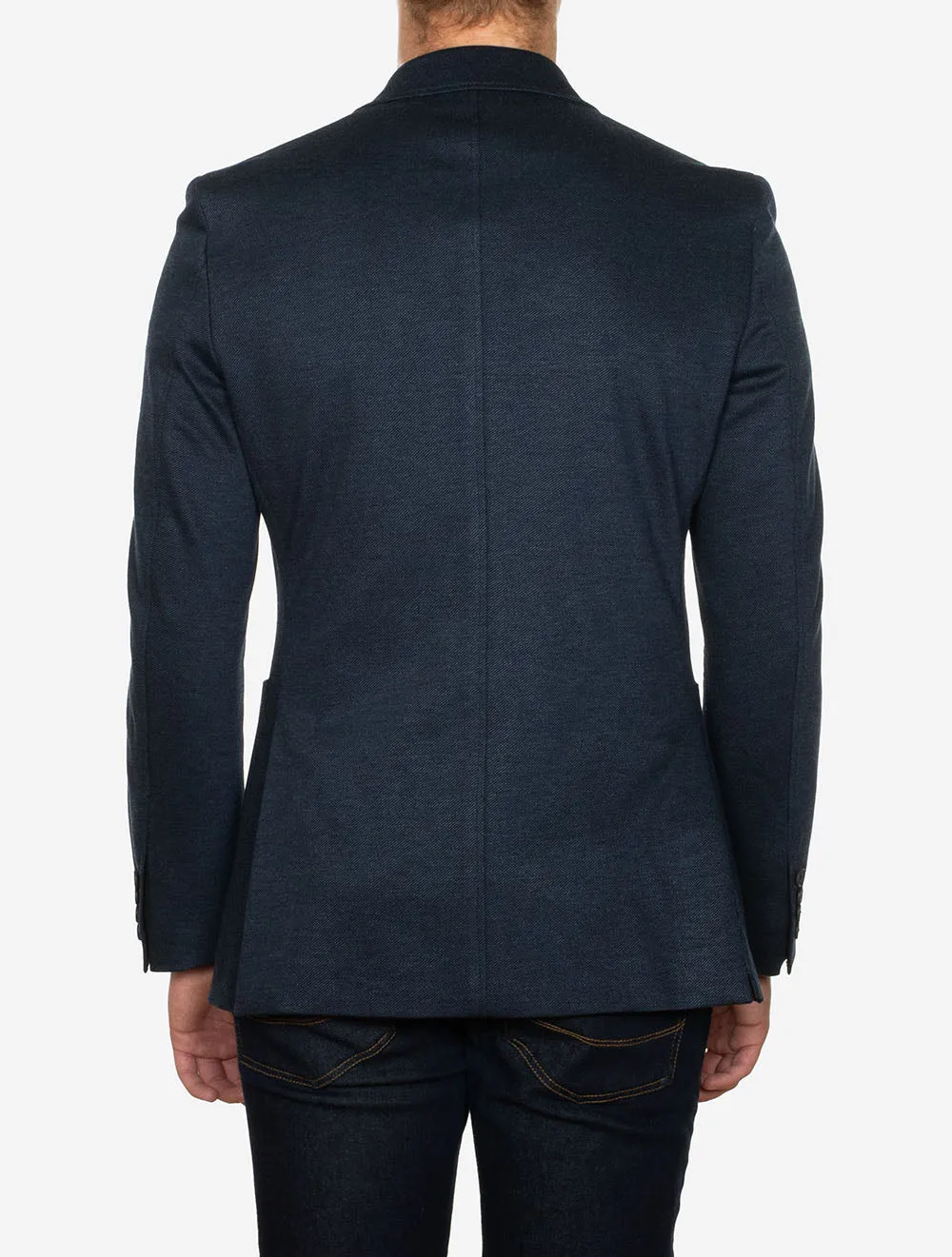 Slim Two Toned Twill jersery Blazer Evening Blue