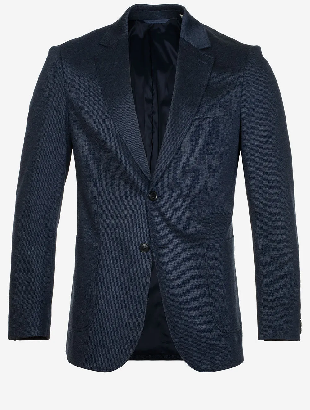 Slim Two Toned Twill jersery Blazer Evening Blue