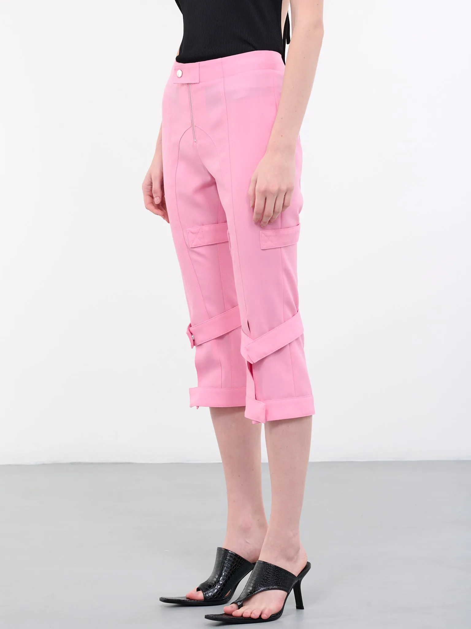 Strap Cropped Pants (BWCA041-FAB001-3400-BEGONIA-PI)