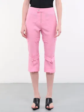 Strap Cropped Pants (BWCA041-FAB001-3400-BEGONIA-PI)