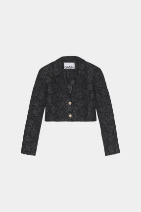 Stretch Jacquard Cropped Blazer
