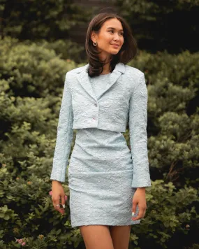 Stretch Jacquard Cropped Blazer