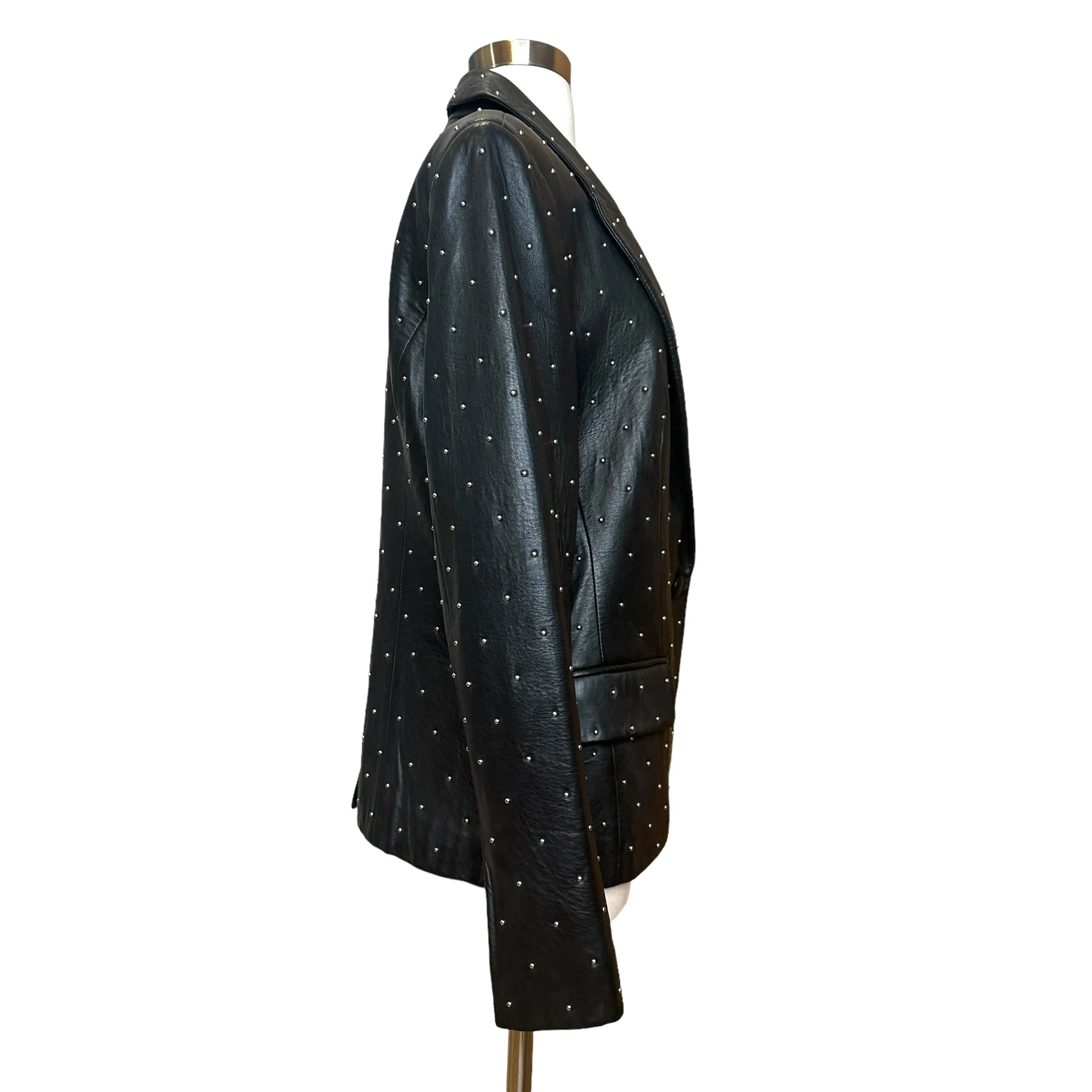 Studded Leather Blazer - L