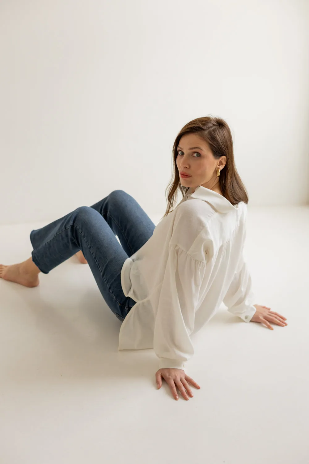 Summer Button-up Shirt White