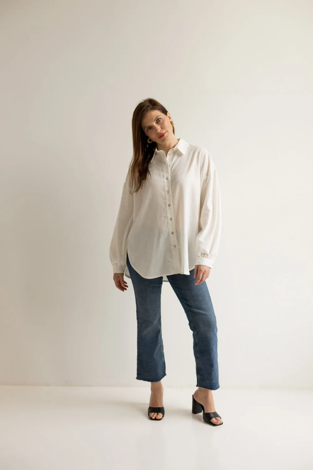 Summer Button-up Shirt White